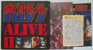 Kiss Alive Ii Lp Record Vinyl Casablanca Nblp 70762 1977 Tattoos Booklet & Order