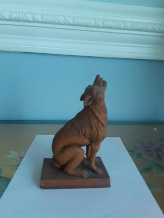 Hand Carved Wood Coyote Signed By Artist " Songdog " John Campbell