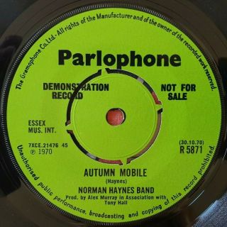 Norman Haines Band - Daffodil / Autumn Mobile ORIG UK Parlophone DEMO NM 45 4