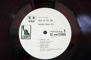 HAMPTON HAWES TRIO HIGH IN THE SKY LIBERTY LP - 80128 Japan PROMO RED LP 2