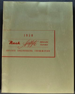 1950 Nash Ambassador & Statesman Engineering Tech Brochure 50