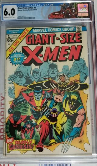 Giant - Size X - Men 1 Cgc 6.  0 Avengers Slab.  1st App.  Of Team,  2nd Wolverine