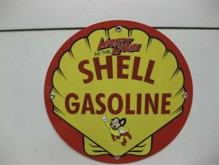 Shell Gasoline Motor Oil Gas Service Station Garage Disney Fuel Metal Sign 12 "