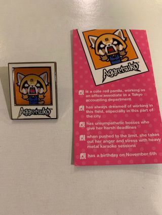 Sanrio Friend Of The Month Pin July 2017 Aggetsuko Sanrio With Card