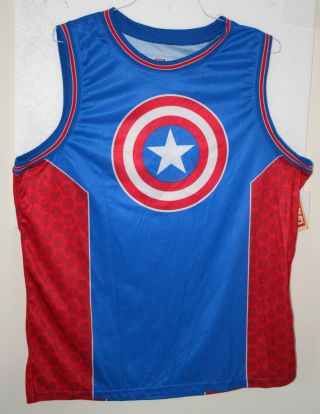 Marvel Comics Captain America Comics Shield Basketball Jersey Lg Tags 2015