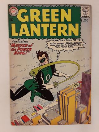 Green Lantern 22 (vg/f 5.  0) 1963 " Master Of The Power Ring " Silver Age Dc