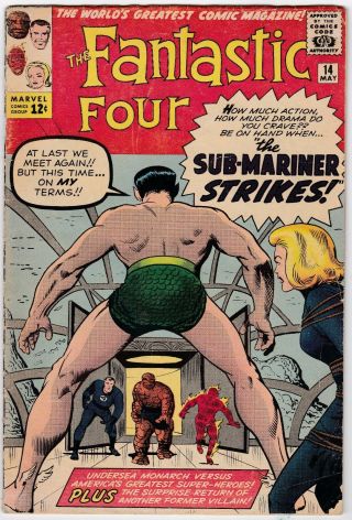 Fantastic Four 14 6.  0 Fn 1963 Marvel Sub - Mariner App L@@k