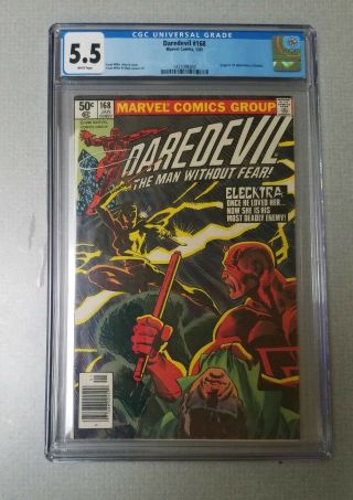 Daredevil 168 Cgc 5.  5 (marvel,  1980) 1st Appearance Of Elektra Newsstand