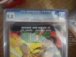 Fall of the Hulks Savage She - Hulks 1 CGC 9.  8 Red She - Hulk J Scott Campbell 2