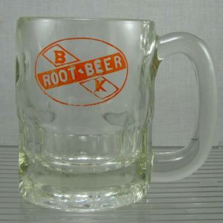 Vintage B K Root Beer Glass Mug 4 1/4 " Tall