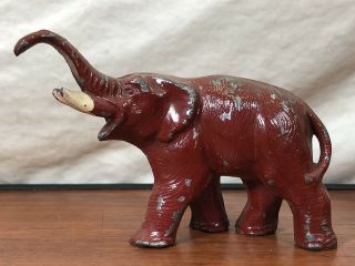 Vintage 1930’s Wild Circus Animal Die - Cast Metal Brown Elephant Toy Figurine