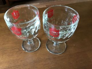 Vintage Pair LONE STAR Beer Heavy Dimpled Glass Goblet Mugs 2