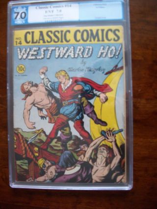 Classic Comics/classics Illustrated 14 Westward Ho 1st Print (o) Pgx 7.  0 F/vf