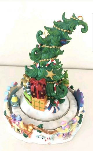 Rare Dr.  Seuss The Grinch Who Stole Christmas Village Rotating Tree