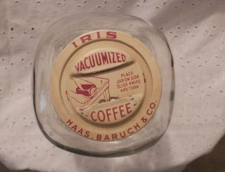 Vintage Iris Vacuumized Coffee Jar With Lid
