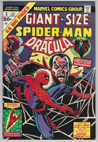 Giant - Size Spider - Man 1 Vf - 7.  5 Spider - Man Dracula Ross Andru Art