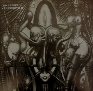 Led Zeppelin Knebworth Ii Rare 1980 Oz Toasted Records Orig 2lp H.  R.  Giger Cov