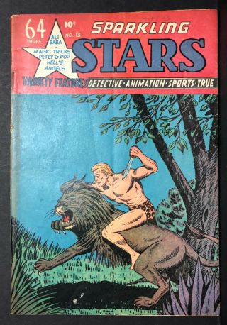 Sparkling Stars 13 Holyoke 1st Appearance Jungo Gd,  Jungle Hero 1944 64 Pages