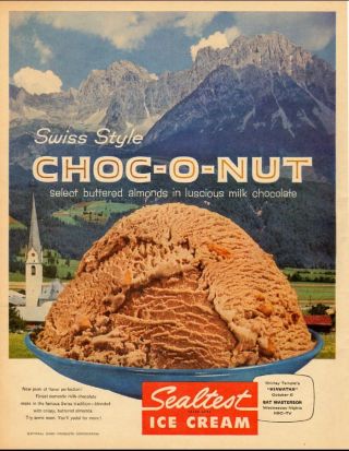 1959 Vintage Ad For Sealtest Choc - O - Nut Ice Cream,  