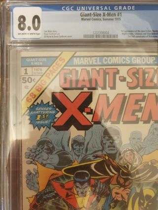Giant Sized X - men 1 CGC 8.  0 1st appearance nightcrawler,  storm and colossus 2