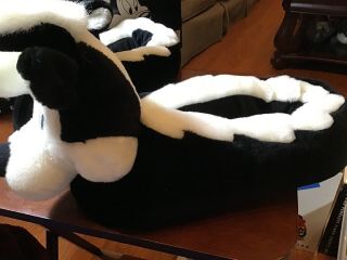 Warner Bros Studio - Pepe Le Pew Plush Slippers - Large,  Size 9/10 - Dated 1997 - 3