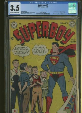 Superboy 1 Cgc 3.  5 | Dc 1949 | Superman Cover And Appearance.