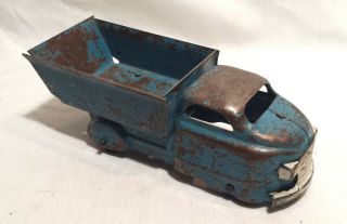 Vintage Wyandotte Pressed Steel Blue Dump Truck Toy 6 "