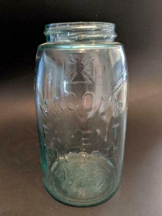 Mason ' s Patent Nov 30th 1858 Fruit Jar KEYSTONE Quart w/ Ground Top 5