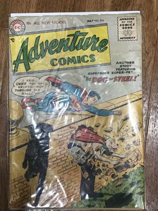 Adventure Comics 214 Superman With “crypto The Dog Of Steel”