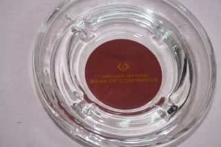 Canadian Imperial Bank Of Commerce - Cibc - Ashtray Glass With Acl Vtg.