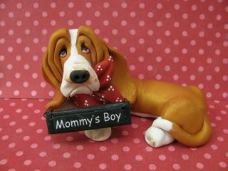 Handsculpted Red Basset Hound " Mommy 