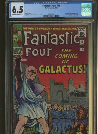 Fantastic Four 48 Cgc 6.  5 | Marvel 1966 | 1st Silver Surfer & Galactus (cameo).