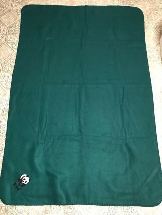 Wwf World Wildlife Fund Green Fleece Blanket / Throw Panda