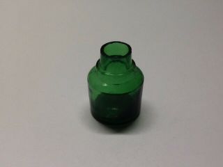Small Antique Fancy Shoulder Emerald Green Ground Top Bottle.