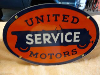 United Service Motors Sign Porcelain