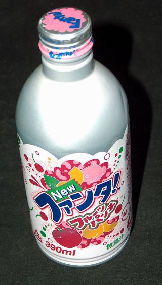 Rare Japanese Japan Empty 12oz Fanta Fruit Punch Bottle Can Coca Cola Coke