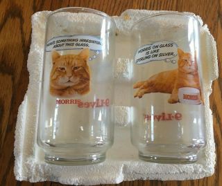 2 - Vintage - Morris The Cat - 9 Lives - Glasses - Made In Usa