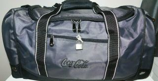 Coca Cola Gym Duffel Bag Gray Black Sneaker Athlete Bag Vents Lock With Key