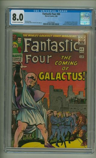 Fantastic Four 48 (cgc 8.  0) Ow/w Pages; 1st App Silver Surfer,  Galactus (c 2405