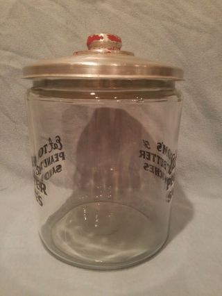 Vintage Eat Tom ' s Peanut Butter Sandwiches - Large Glass Jar w/ Metal Lid 2