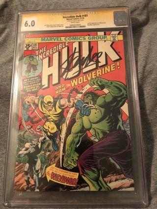 The Incredible Hulk 181 Cgc 6.  0 Ss Stan Lee White Pages