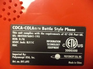 Vintage 2005 Coca Cola Bottle Style Landline Telephone 383 5