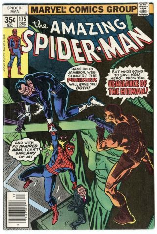 Spider - Man 175 Nm 9.  4 White Pages Punisher Marvel 1977