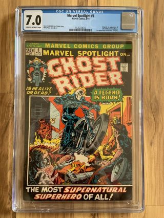 1972 Marvel Spotlight 5 Cgc 7.  0 1st Ghost Rider Cream To Off - White Pages