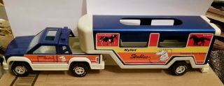 Vintage Nylint Stables Champion Show Horses Truck & Horse Trailer Blue