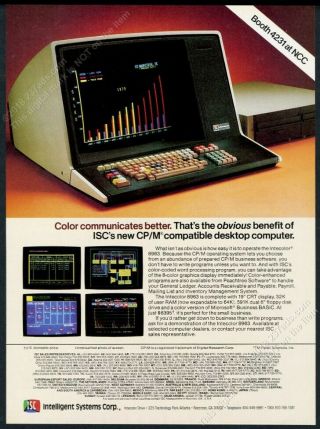1980 Intelligent Systems Intecolor 8963 Computer System Photo Vintage Print Ad