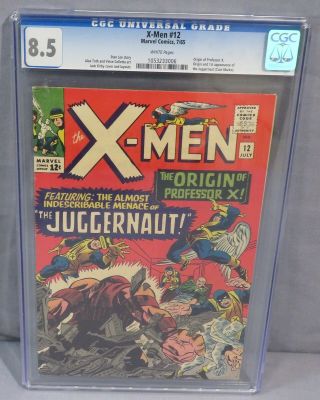The X - Men 12 (juggernaut 1st Appearance) Cgc 8.  5 White Pgs Marvel 1965 Uncanny