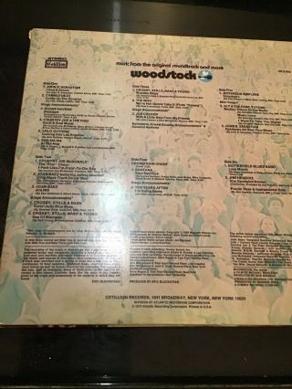 WOODSTOCK SOUNDTRACK 3 LP SET US VINYL 1970 PRESSING 3