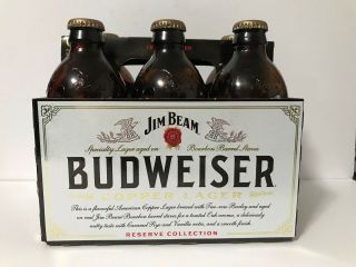 Budweiser Jim Beam Copper Lager 6 Pack Empty 12 Fl Oz.  Bottles With Carrier