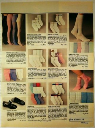 1985 Vintage Paper Print Ad Fashion Socks Tights Little Bandits Underwear Pantie